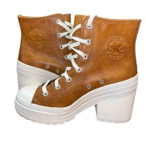 New Converse Chuck 70 De Luxe Heel Leather Hi Platform Boots A12866C Size 10